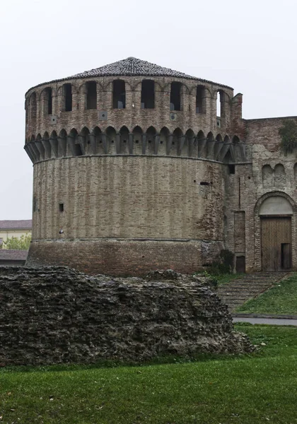 Slavný Středověký Rocca Sforzesca Imole Boloni Itálie — Stock fotografie