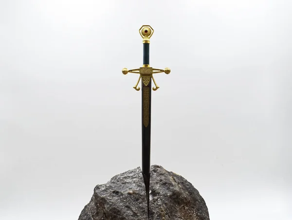 Excalibur Espada Mítica Pedra Rei Arthur — Fotografia de Stock