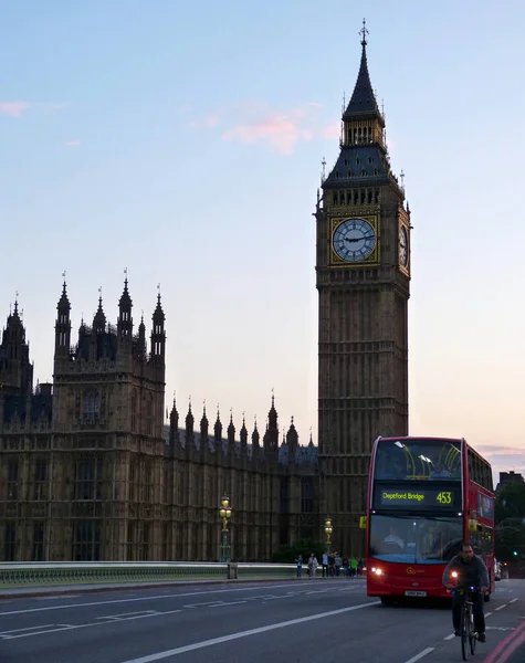 Londýn Anglie Června 2014 Westminster Bridge Houses Parliament London Big — Stock fotografie