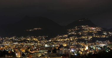 Lugano Gölü, İsviçre Panorama Manzarası. 