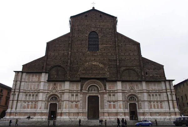 Fachada Basílica San Petronio Bolonha Itália — Fotografia de Stock