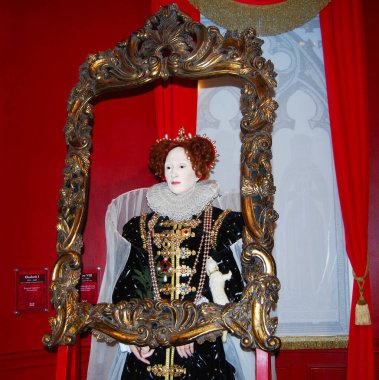 London / England, UK - August 8, 2008: Madame Tussauds wax museum: Queen Elizabeth I clipart