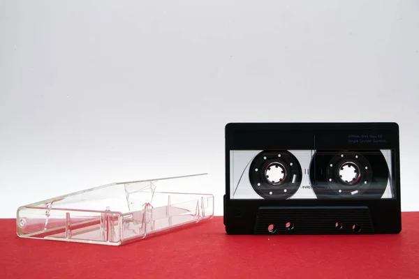 Vintage Audio Cassette Outdated Equipment Taped Stereo Set Vintage Tape — Stock Photo, Image
