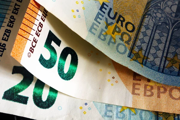 Банкноты Евро Макро Изображение — стоковое фото
