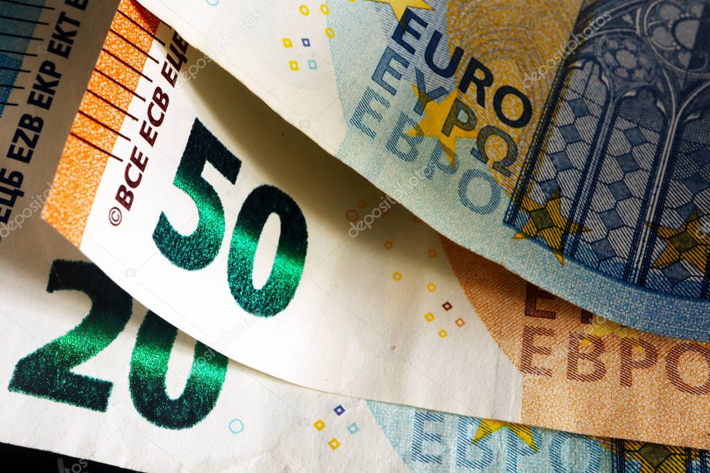 Euro money banknotes. Macro Image
