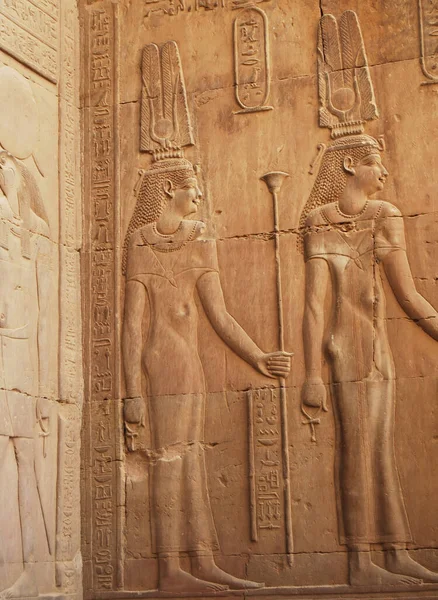 Eski Mısır Hiyeroglifleri Kom Ombo Tapınağı Mısır — Stok fotoğraf