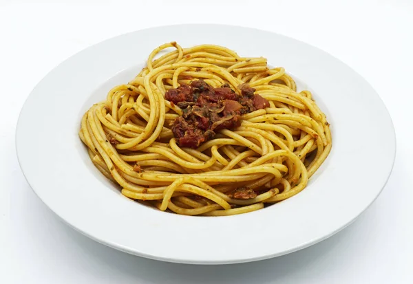 Italiensk Skaldjurspasta Med Musslor Spaghetti Alle Vongole Ordförande — Stockfoto