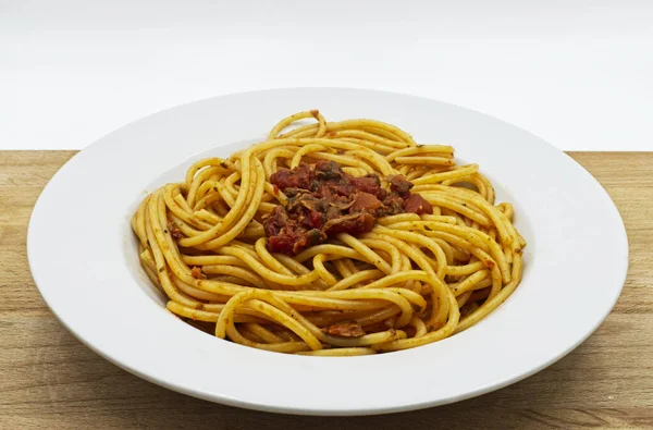 Pasta Italiana Mariscos Con Almejas Espaguetis Alle Vongole —  Fotos de Stock