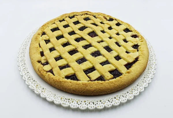 Crostata Italienne Traditionnelle Tarte Maison Isolée Sur Blanc — Photo