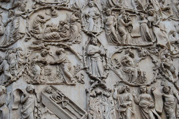 Detalle Fachada Catedral Orvieto Umbría Italia —  Fotos de Stock
