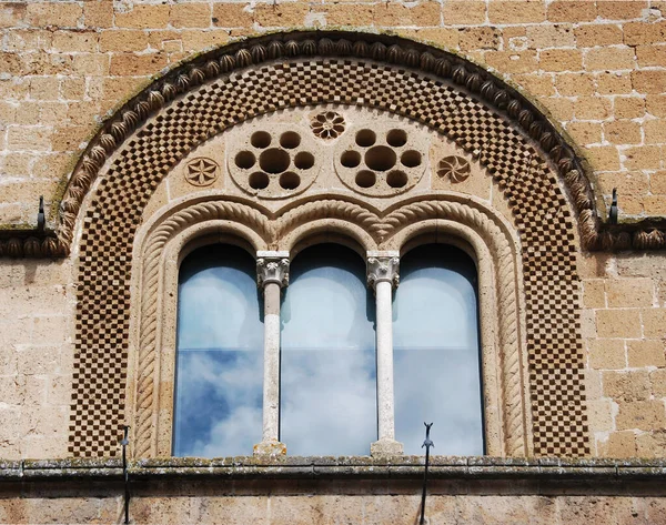 Orvieto Daki Palazzo Del Popolo Umbria Talya Pencerenin Ayrıntıları — Stok fotoğraf