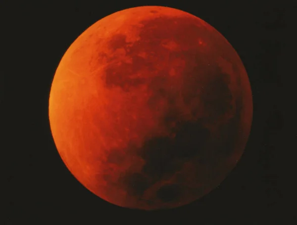 Total Lunar Eclipse Italy January 2000 Blood Moon — Stock Photo, Image