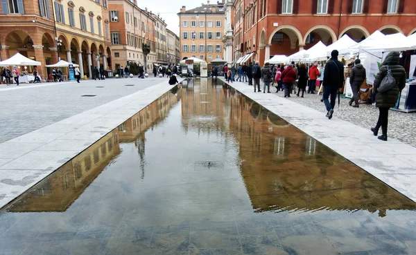 Fonte Chão Piazza Roma Modena Itália — Fotografia de Stock