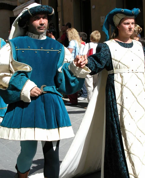 Sarteano Siena Toscana Italien Augusti 2008 Medeltida Saracen Joust Giostra — Stockfoto