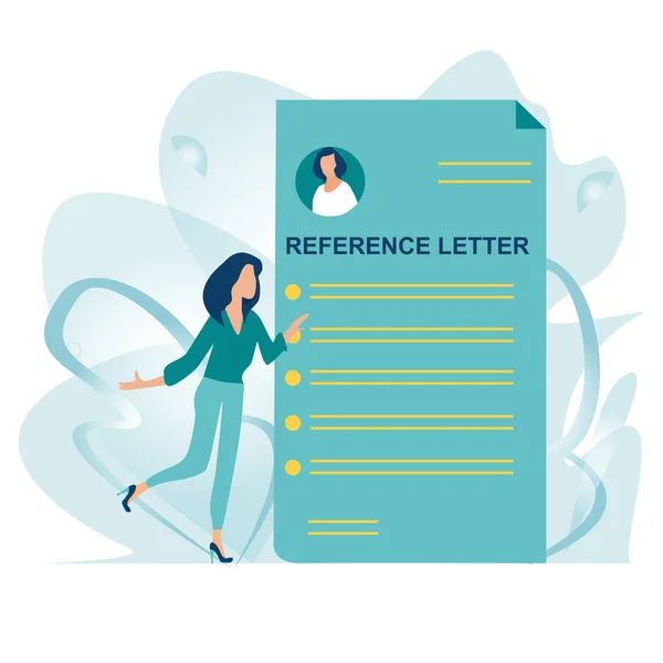 Carta Referencia Carta Recomendación Referencia Empleo Solicitud Empleo Concepto Búsqueda — Vector de stock