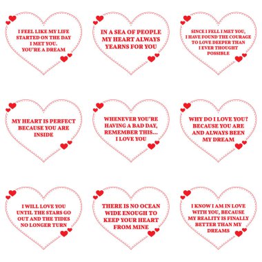 Aşk dizi beyaz arka plan üzerinde tırnak dilek. Basit kalp sh