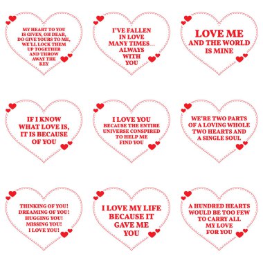 Aşk dizi beyaz arka plan üzerinde tırnak dilek. Basit kalp sh