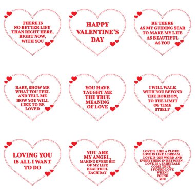 Aşk dizi beyaz arka plan üzerinde tırnak dilek. Basit kalp sh