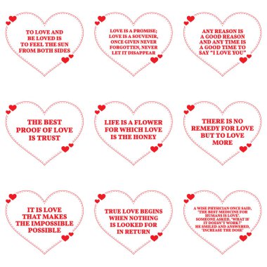 Tırnak beyaz arka plan üzerinde aşk hakkında kümesi. Basit kalp sha