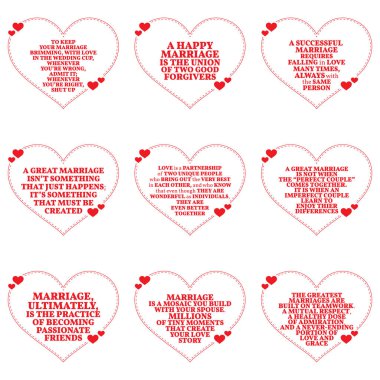 Tırnak hakkında aşk ve evlilik beyaz arka plan üzerinde kümesi. SIM