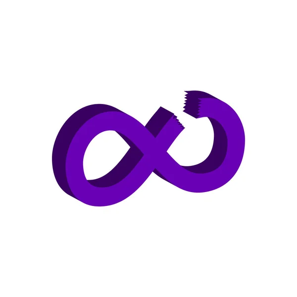 Skär Infinity symbol. Platt isometrisk ikonen eller logotyp. 3D stil Picto — Stock vektor