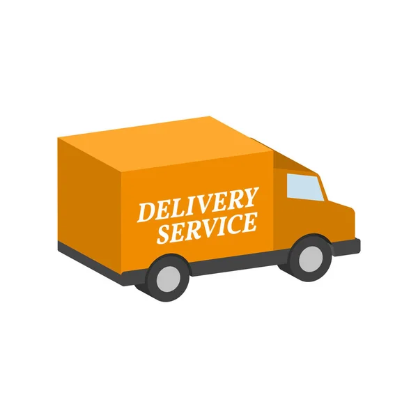 Van, Commercial Vehicle, Delivery service symbol. Flat Isometric — Stock Vector