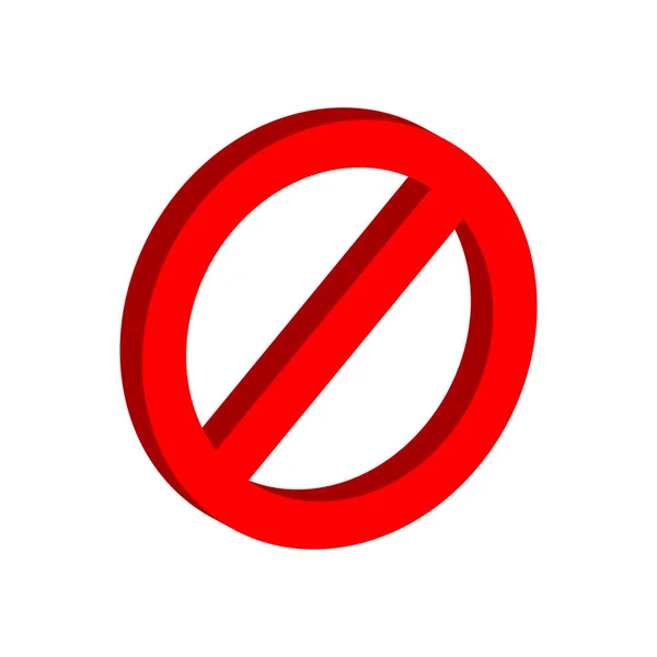 Simbolo stop. Icona isometrica piatta o logo. Pittogra in stile 3D — Vettoriale Stock