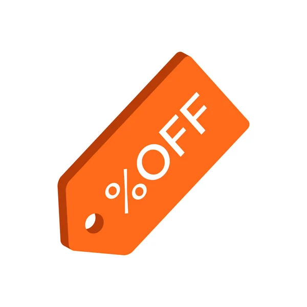 Discount tag symbol. Flat Isometric Icon or Logo. 3D Style Picto — Stock Vector