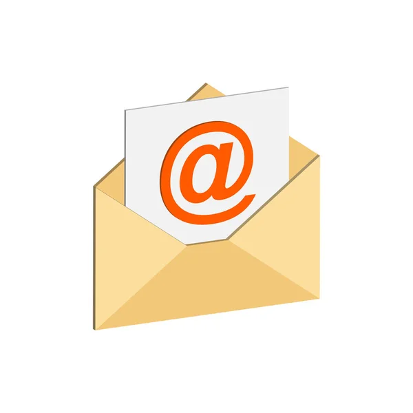 電子メールのシンボル。フラット等尺性のアイコンやロゴ。3 d 絵文字 f のスタイル — ストックベクタ
