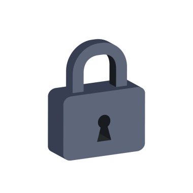 Kilit simgesi. Düz izometrik simgesini veya Logo. 3D stil piktogram için