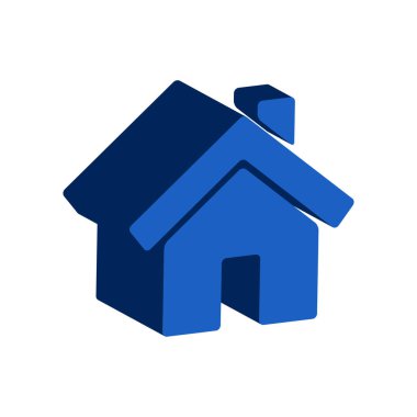 Ev sembolü. Düz izometrik simgesini veya Logo. 3D stil piktogram için