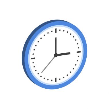 Saat simgesi. Düz izometrik simgesini veya Logo. 3D stil piktogram fo