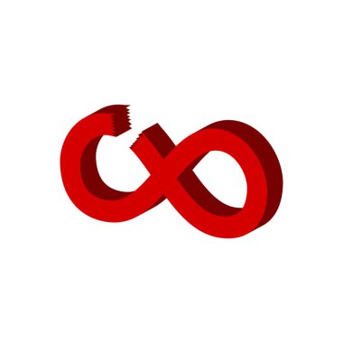 Sonsuzluk simgesi kesti. Düz izometrik simgesini veya Logo. 3D stil Picto