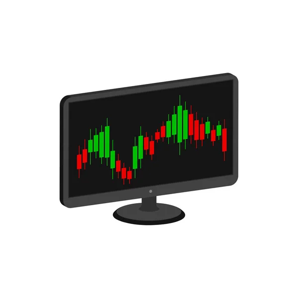 Display med ljusstake handel diagram, aktiemarknaden symbol. FLA — Stock vektor