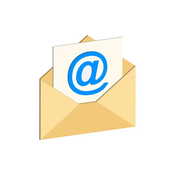 電子メールのシンボル。フラット等尺性のアイコンやロゴ。3 d 絵文字 f のスタイル — ストックベクタ