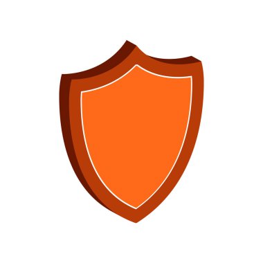 Kalkan, koruma sembol. Düz izometrik simgesini veya Logo. 3D stili