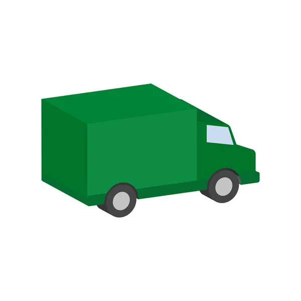 Mobil van pengiriman, simbol kendaraan komersial. Ikon Isometrik Datar atau - Stok Vektor