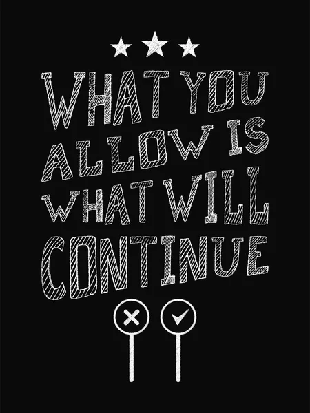 Motivational Quote Poster. Quello che permetti è ciò che continuerà . — Vettoriale Stock