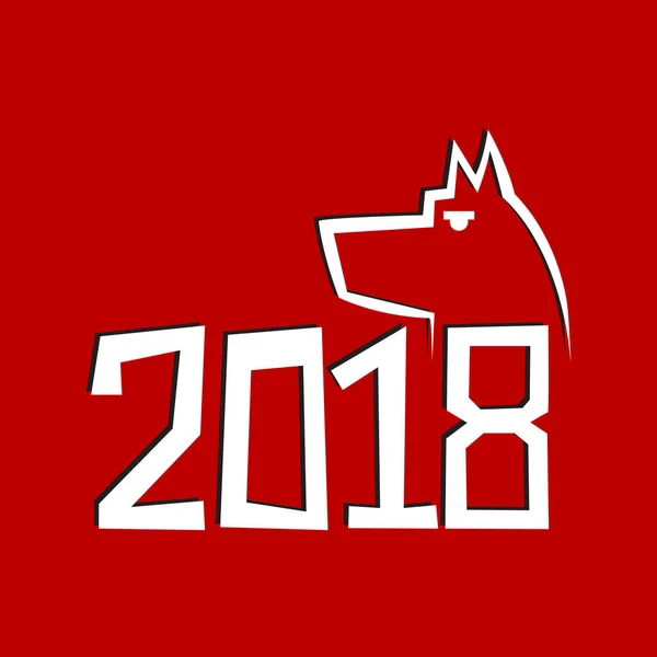 Year of The Dog, Chinese zodiac symbol of 2018 dog year. — Stock Vector