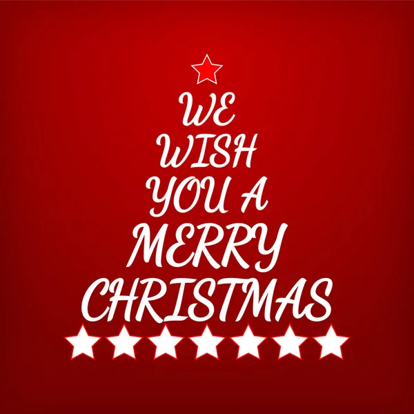我们祝你圣诞快乐。字母和恒星形成的着急 — 图库矢量图片