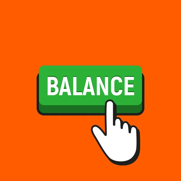 Cursor del ratón de mano hace clic en el botón de equilibrio . — Vector de stock