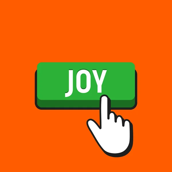 Mano mouse cursore fa clic sul pulsante Joy . — Vettoriale Stock