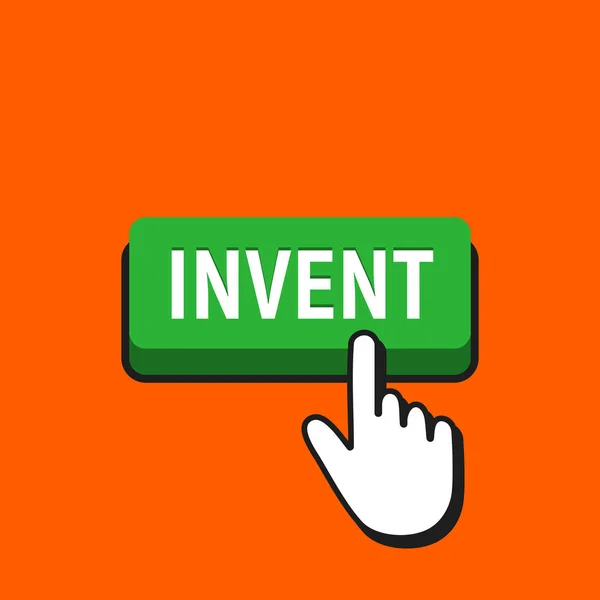 Руці курсором миші натискає кнопку Инвент. — стоковий вектор