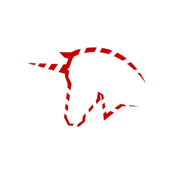 Simbolo logo testa unicorno . — Vettoriale Stock
