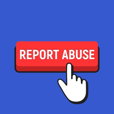 Hand Mouse Cursor Clicks the Report Abuse Button. clipart