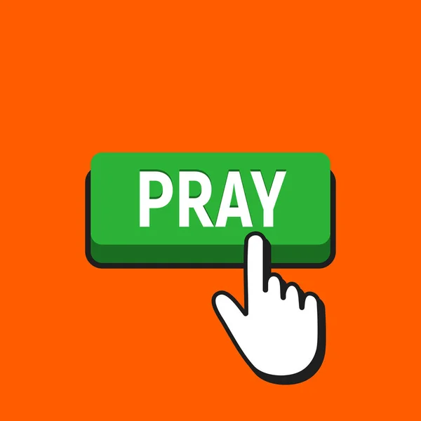 Souris main curseur clique sur le bouton de prière . — Image vectorielle