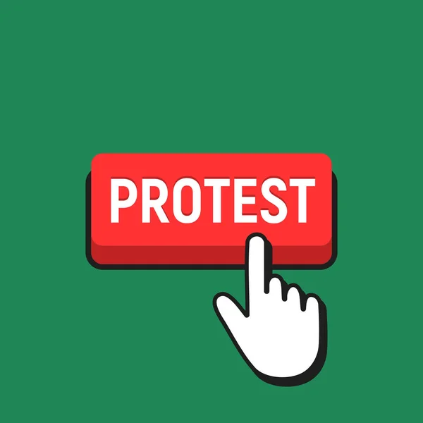 Souris main curseur clique sur le bouton de protestation . — Image vectorielle