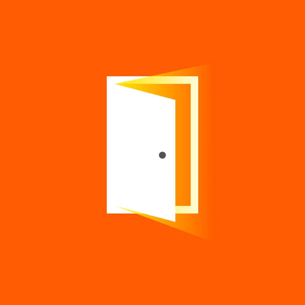 Trendi lapos stílusú nyitott ajtó ikonra. Szimbólum a honlap tervezés, — Stock Vector