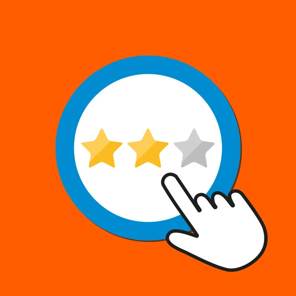 Star rating icon. Review, customer satisfaction concept. Hand Mo — Stock vektor