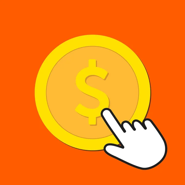 Dollar currency icon. Exchange, buying currency concept. Hand Mo — Stock Vector